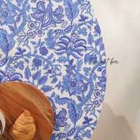 Nappe blanche 100% coton 275 Cms main bloc imprimé brodé chemins de table floraux bien absorbant 20 feuilles prix pas cher
