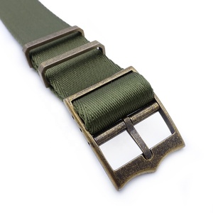 Ceinture de sécurité en Nylon, couleur <span class=keywords><strong>vert</strong></span> Olive, boucle en Bronze, 20mm, 22mm, bracelets de montre, haute qualité - Product Image 3