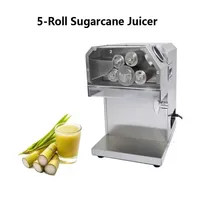 Presse-canne à sucre commerciale à 5 rouleaux en acier inoxydable 220 V, machine d'extraction de jus brevetée, presse-canne à sucre professionnelle