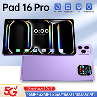 Tablet PC Pad 16 Pro de 10.1 Pulgadas con 1 TB de Almacenamiento, Pantalla Capacitiva de 2560*1600, Cámara HD, Tipo C, Wi-Fi, GPS, Android 15