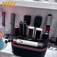 MRY Ensemble de Brosse Sécheuse à Cheveux à Moteur Sans Balai 6 en 1 Chauffage PTC Revêtement Céramique Brosse Boucleur Professionnelle Outil de Coiffage Brosse