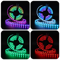 Bande LED intelligente RGB 5050 étanche IP68 pour extérieur, bande lumineuse à changement de couleur dimmable par application pour la décoration de la maison et des murs de clôture