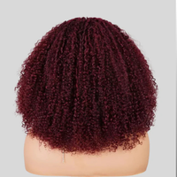 Bourgogne 99J court Bob perruques vague profonde 13x4 7x5 perruques cheveux humains avant de lacet Pixie bouclés sans colle dentelle fermeture frontale perruques