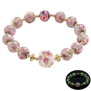 Bracelets en verre luciole Bracelet de perles de luciole brillent dans le noir pour les femmes bijoux en perles lumineuses en verre de <span class=keywords><strong>Murano</strong></span> BRA100020 - Product Image 4
