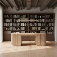 Bureau de direction de luxe en bois massif traditionnel, table d'étude durable, mobilier exécutif pour villa et immeuble de bureaux