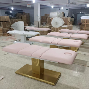 Kisen lujo salón pestañas silla cama negro oro facila mesa de masaje belleza blanco eléctrico facial cama blanca 3 motores para la venta - Product Image 1