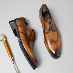 Nuevos Zapatos Formales de Diseño Italiano de Lujo para Hombre, de Cuero Genuino, con Cordones, Transpirables, con Punta en Pico, para Otoño, que Aumentan la Estatura - Product Image 5