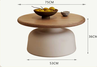 Table basse en bois pour salon, petit appartement, style simple et moderne, nouvelle table basse ronde 2025