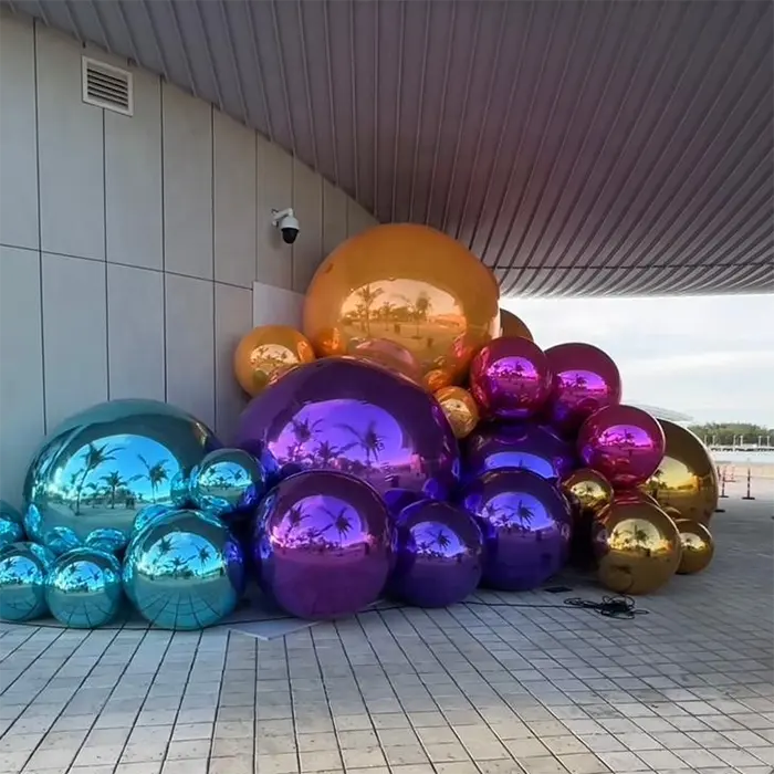 Zhenmei produttore vendita calda PVC gonfiabile specchio palle gigante discoteca pallone gonfiabile per feste
