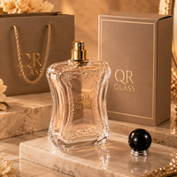 Flacon de parfum vide en verre de luxe personnalisé de 80 ml avec bouchon à sertir, emballage boîte, flacon échantillon en verre transparent avec pulvérisateur