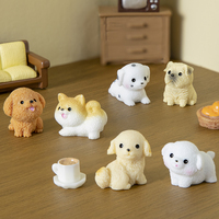 Figurines de chiens miniatures en résine en gros, figurines de chiots mignons pour maison de poupée, jardin féerique, artisanat DIY, décoration intérieure, cadeaux