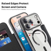 Casing HP iPhone 18 Pro Max 17 16 15 14 13 dengan Slot Kartu, Pelindung Lensa, Dompet Lipat, dan Pengisian Daya Nirkabel, Bahan TPU Berlapis Elektroplating
