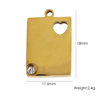 Acier inoxydable DIY Bijoux en forme de coeur Pendentif Pierres précieuses colorées Conception évidée polyvalente Pendentifs à la mode Charmes