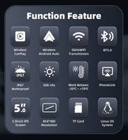 Navigasi Motor 5 Inci, CarPlay Nirkabel, Android Auto, Layar Motor Nirkabel, GPS Motor