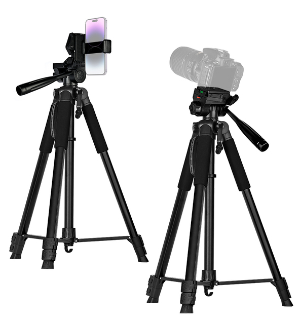 Professional Portable Flexible Aluminum Alloy Tripod Stand for Video & Photo Shoots Selfie Phone Holder