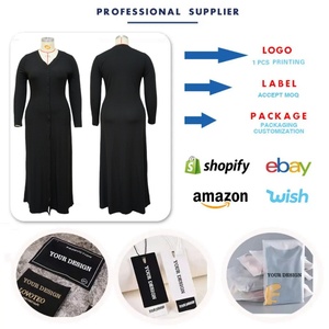 Robes Longues Décontractées pour Femmes Grande Taille Automne Hiver 2025 – Robe Maxi Côtelée à Col en V et Boutonnage Simple - Product Image 4