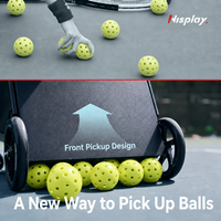 Keranjang Pengumpul Bola Pickleball Nisplay Rolling, Kapasitas Besar, Dapat Dilipat, untuk Latihan di Lapangan dan Peralatan Penggunaan Klub