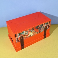Boîte cadeau personnalisée en carton ondulé avec couvercle et base, impression CMYK, estampage à chaud, avec poignée, pour Noël, Ramadan, Eid