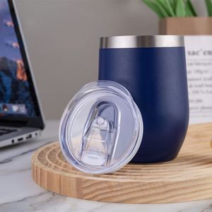 Gobelet isotherme sous vide en acier inoxydable avec couvercle, forme œuf, 350 ml (12 oz), personnalisable avec logo, pour café et vin rouge - Product Image 3