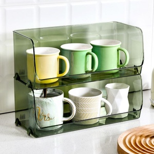 Panier de rangement et d'organisation en acrylique de bureau à l'avant ouvert empilable pour la cuisine - Product Image 2