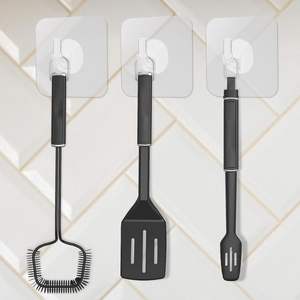 Ganchos para abrigos de pared transparentes modernos de alta resistencia, gancho para colgar abrigos de plástico fuerte autoadhesivo, baño, cocina, sala de estar - Product Image 4