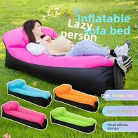 Matelas Gonflable de Camping Style Influenceur pour Bureau, Parc, Loisirs, Siège Extérieur, Canapé Paresseux, Plage, en Polyester