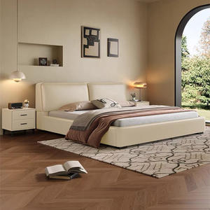Italian Minimalist Leather <b>Bed</b> 1.8m Upholstered Storage <b>Bed</b> Master Bedroom Double <b>Bed</b> - Product Image 4