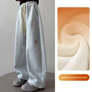 <span class=keywords><strong>Pantaloni</strong></span> Larghi in Pile con Stampa e Rivestimento in PU alla Moda per Ragazze delle Scuole Medie, Nuovo Stile Autunno Inverno 2025 per Bambini - Product Image 6