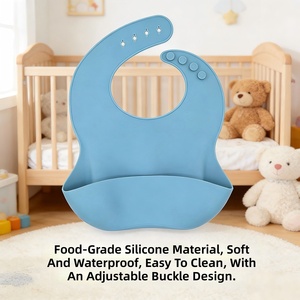 Juego de alimentación de silicona de grado alimenticio para bebés, plato, cuchara, tenedor, babero, taza de agua, suministros de alimentación complementaria para niños, 6 uds. - Product Image 1