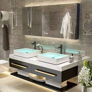 Mueble de <span class=keywords><strong>Baño</strong></span> <span class=keywords><strong>con</strong></span> Lavabo Individual/Doble de 36-92 Pulgadas, Mueble de <span class=keywords><strong>Baño</strong></span> Moderno <span class=keywords><strong>con</strong></span> <span class=keywords><strong>Espejo</strong></span> Inteligente - Product Image 1