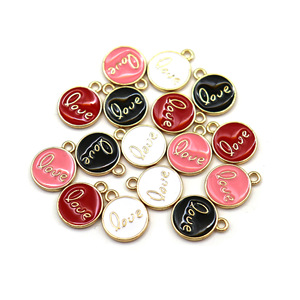 Pendentif Cœur Rond en Alliage de Zinc avec Effet Goutte d'Huile pour la Fabrication de Colliers et Accessoires DIY - Product Image 1