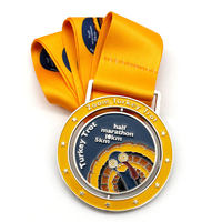 Médaille de course personnalisée en alliage de zinc émaillé, souvenir de Turquie, pour demi-marathon 5km 10km, avec logo sur mesure
