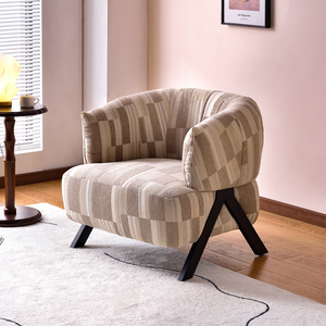 Sillón nórdico moderno de lujo de madera maciza con tapicería de tela-Sofá de ocio <span class=keywords><strong>para</strong></span> dormitorio y sala de estar - Product Image 5
