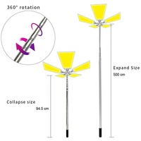 Conpex produsen lampu multifungsi luar ruangan lampu batang logam teleskopik DC 12V lampu Remote Control LED lentera berkemah