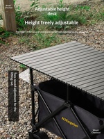 Chariot à quatre roues Mountain Stall, peut tirer une remorque, table pliante portable, OEM, pour extérieur et camping en voiture, 107x57x37cm