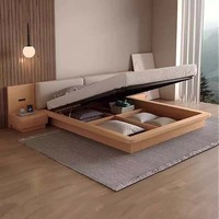 Cómoda Cama de Madera con Diseño Nuevo para Dormitorio, Muebles de Almacenamiento, Estructura de Cama King Size con Cabecera de Madera, Cama Doble para Dormitorio de Hotel
