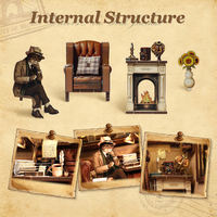 CuteBee DIY Book Nook Oliver's New York Journal BJAA206 Maison miniature 3D en bois, kit de puzzle artisanal avec éclairage LED