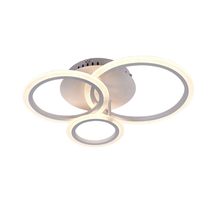 Modern LED <b>Ceiling</b> <b>Light</b> with Three Rings Acrylic Cover Aluminum Base Warm White 3500K Surface Mounted for Living Room - Product Image 1