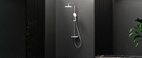 Ensemble de pomme de douche chromée de 10 pouces avec douchette à main et barre coulissante réglable, robinet de douche mural pour salle de bain