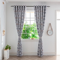 Vente en gros de stores de fenêtre en polyester personnalisés Rideaux imprimés Design géométrique Rideaux d'ombrage élevés pour le salon Couleurs personnalisées