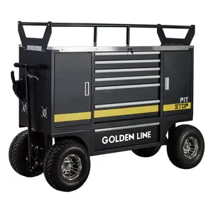Heavy Duty Metal Pit Cart Toolbox Rolling Trolley Racing Tool Cart