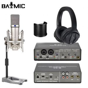 Kit de microphone à condensateur professionnel pour studio d'enregistrement, avec casque et carte son, pour chant à domicile et diffusion - Product Image 6