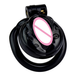 FRRK erkek plastik Chastity kafes kilit yüzükler gerçekçi klitoris şekli ile eşcinsel seks Chastity kafes oyun topu esaret erotik seks dükkanı - Product Image 4