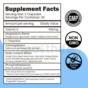 Supplément de soutien cardiaque Healthife Sleep Muscle 15 en 1 Capsule de complexe de magnésium - Product Image 3