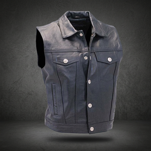 Chaleco de Lona y Cuero Estilo Jean para Hombre, para Motocicleta, Resistente al Viento, Impermeable, Transpirable, Diseño Casual Nuevo, Bordado 3D OEM - Product Image 3
