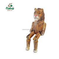 Sculpture en bois massif sculptée à la main BAILONG, animal sauvage multicolore, 23-24 cm, décoration d'intérieur