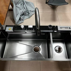 Esclusivo <span class=keywords><strong>Lavello</strong></span> da Cucina Grande in Acciaio Inox 304 Smart <span class=keywords><strong>con</strong></span> Doppia Vasca e <span class=keywords><strong>Rubinetto</strong></span> Quadrato Multifunzionale per Hotel e Ristoranti - Product Image 1