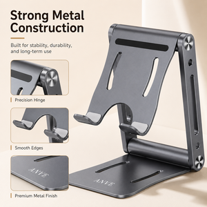 Soporte Plegable Metálico <span class=keywords><strong>de</strong></span> Bolsillo para Teléfono, Portátil, con Base Antideslizante, Compatible con Teléfonos y Tabletas, Estándar <span class=keywords><strong>de</strong></span> Seguridad, Ideal para Viajes y Campamentos - Product Image 4
