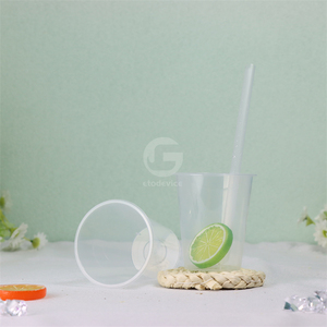 <b>Plastic</b> Flat-bottom <b>Cups</b> With Lids For Beverage Use PP <b>Plastic</b> Injection Material Ice <b>Drink</b> Containers - Product Image 6