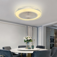 Ventilateur de plafond moderne et intelligent pour chambre à coucher, lampe LED, ventilateur de plafond avec lumière et télécommande
